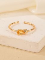Wholesale Jewelry Elegant Luxurious Water Droplets Metal Copper Brass Zircon Gold Plated Plating Rings sku image 3