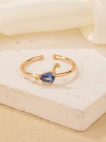 Wholesale Jewelry Elegant Luxurious Water Droplets Metal Copper Brass Zircon Gold Plated Plating Rings sku image 7