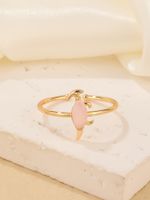 Wholesale Jewelry Elegant Luxurious Water Droplets Metal Copper Brass Zircon Gold Plated Plating Rings sku image 5