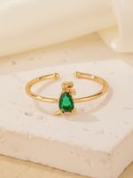Wholesale Jewelry Elegant Luxurious Water Droplets Metal Copper Brass Zircon Gold Plated Plating Rings sku image 4