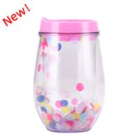 U-shaped Eggshell Cup Double Sequin Water Cup Egg Thermos Cup sku image 8