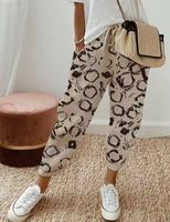 Women's Daily Vacation Color Block Full Length Printing Casual Pants sku image 24