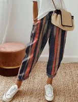 Women's Daily Vacation Color Block Full Length Printing Casual Pants sku image 4