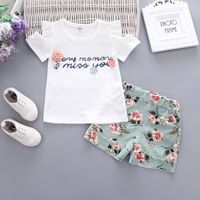 Simple Style Cartoon Flower Printing Cotton Girls Clothing Sets main image 3