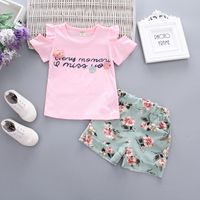 Simple Style Cartoon Flower Printing Cotton Girls Clothing Sets main image 5
