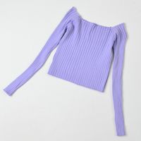 Women's T-shirt Long Sleeve T-shirts Sexy Solid Color sku image 5