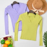 Women's Sweater Long Sleeve Sweaters & Cardigans Casual Solid Color main image 5