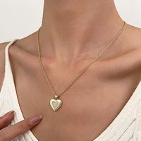 Simple Style Heart Shape Copper 14k Gold Plated Earrings Necklace In Bulk main image 5