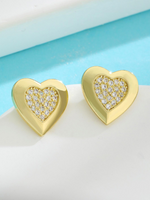 Simple Style Heart Shape Copper 14k Gold Plated Earrings Necklace In Bulk main image 4