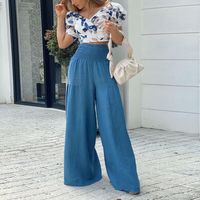 Women's Casual Pastoral Leaf Polyester Pants Sets main image 1