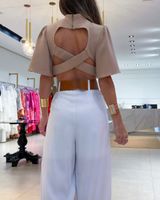 Women's Casual Classic Style Solid Color Polyester Backless Pants Sets main image 2