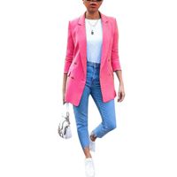 Women's Classic Style Solid Color Double Breasted Blazer Blazer main image 3