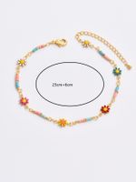 Vacation Sweet Flower 18k Gold Plated Beaded Copper Wholesale Anklet sku image 1