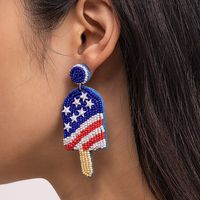 Retro Ice Cream Star Seed Bead Inlay Glass Independence Day Women's Drop Earrings main image 4