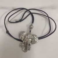 Retro Elephant Alloy Handmade Women's Pendant Necklace sku image 2