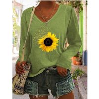 Women's T-shirt Long Sleeve T-shirts Casual Sunflower main image 4