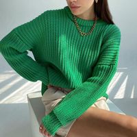 Women's Sweater Long Sleeve Sweaters & Cardigans Classic Style Solid Color main image 1