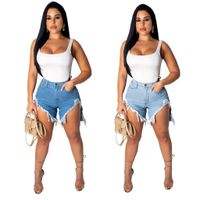 Women's Street Sexy Streetwear Solid Color Knee Length Washed Jeans main image 1