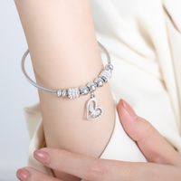 Casual Simple Style Star Heart Shape Butterfly Titanium Steel Plating Inlay Rhinestones 18k Gold Plated Bangle sku image 7