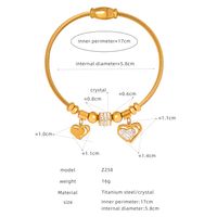 Casual Simple Style Star Heart Shape Butterfly Titanium Steel Plating Inlay Rhinestones 18k Gold Plated Bangle sku image 24