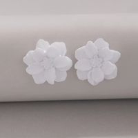 1 Pair Simple Style Flower Three-dimensional Alloy Ear Studs main image 4