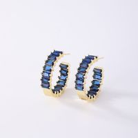 1 Pair Simple Style Solid Color Plating Copper Zircon K Gold Plated Ear Studs sku image 5