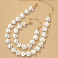 Elegant Retro Commute Heart Shape Alloy Baroque Pearls Plating Women's Bracelets Necklace main image 6