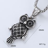Vintage Style Punk Streetwear Moon Eagle 304 Stainless Steel No Inlaid Men'S Necklace Pendant main image 2
