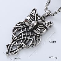 Vintage Style Punk Streetwear Moon Eagle 304 Stainless Steel No Inlaid Men'S Necklace Pendant main image 3