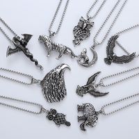 Vintage Style Punk Streetwear Moon Eagle 304 Stainless Steel No Inlaid Men'S Necklace Pendant main image 1