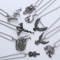 Vintage Style Punk Streetwear Moon Eagle 304 Stainless Steel No Inlaid Men'S Necklace Pendant main image 7
