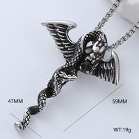 Vintage Style Punk Streetwear Moon Eagle 304 Stainless Steel No Inlaid Men'S Necklace Pendant sku image 1
