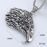 Vintage Style Punk Streetwear Moon Eagle 304 Stainless Steel No Inlaid Men'S Necklace Pendant sku image 4