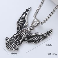 Vintage Style Punk Streetwear Moon Eagle 304 Stainless Steel No Inlaid Men'S Necklace Pendant sku image 8