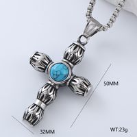 Punk Streetwear Cool Style Cross Devil'S Eye 304 Stainless Steel No Inlaid Men'S Pendant Necklace main image 3