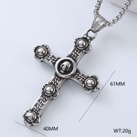 Punk Streetwear Cool Style Cross Devil'S Eye 304 Stainless Steel No Inlaid Men'S Pendant Necklace main image 2