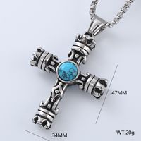 Punk Streetwear Cool Style Cross Devil'S Eye 304 Stainless Steel No Inlaid Men'S Pendant Necklace main image 4