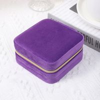Lady Korean Style Solid Color Flannel Jewelry Boxes sku image 8