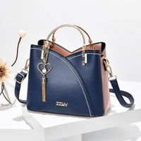 Women's Medium Pu Leather Color Block Streetwear Square Zipper Shoulder Bag Handbag Crossbody Bag main image 5