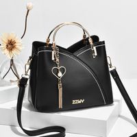 Women's Medium Pu Leather Color Block Streetwear Square Zipper Shoulder Bag Handbag Crossbody Bag sku image 2