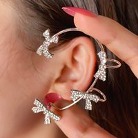 Fashion Star Butterfly Snowflake Copper Rhinestones Ear Clips 1 Piece sku image 7