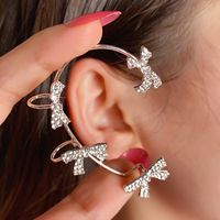Fashion Star Butterfly Snowflake Copper Rhinestones Ear Clips 1 Piece sku image 6