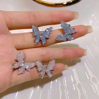 1 Pair Sweet Butterfly Plating Inlay Alloy Artificial Gemstones Ear Studs main image 5