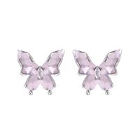 1 Pair Sweet Butterfly Plating Inlay Alloy Artificial Gemstones Ear Studs main image 4