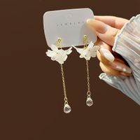 1 Pair Elegant Flower Plating Alloy Drop Earrings sku image 7