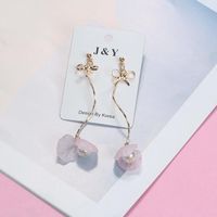 1 Pair Elegant Flower Plating Alloy Drop Earrings sku image 14