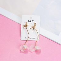 1 Pair Elegant Flower Plating Alloy Drop Earrings sku image 13