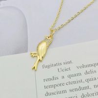 Élégant Oiseau Le Cuivre Placage Incruster Zircon Pendentif main image 4