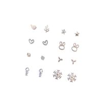1 Set 1 Pair Simple Style Crown Plating Alloy Ear Studs main image 3