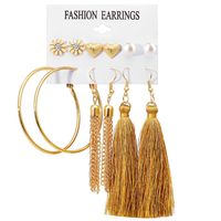 1 Set Modern Style Tassel Flower Plating Alloy Earrings sku image 7